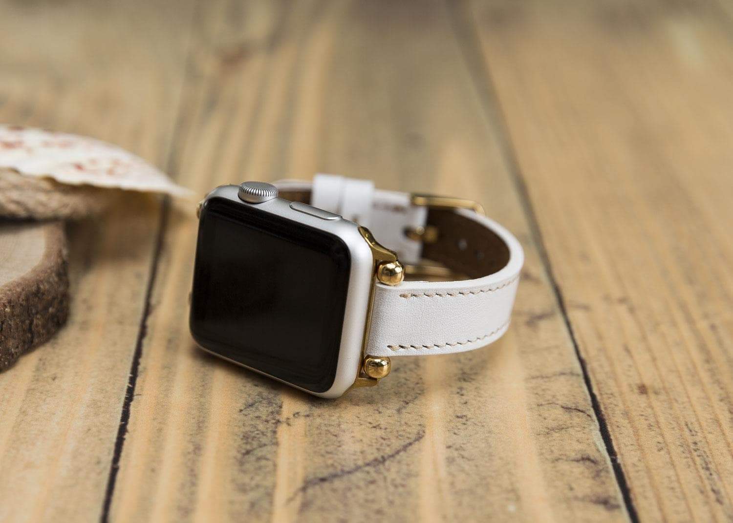 Seamy Ferro Style Apple Watch-band van echt leer