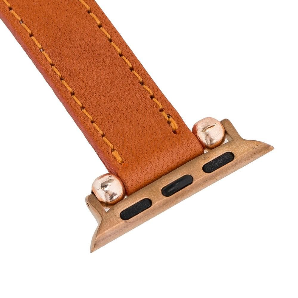 Seamy Ferro Style Apple Watch-band van echt leer