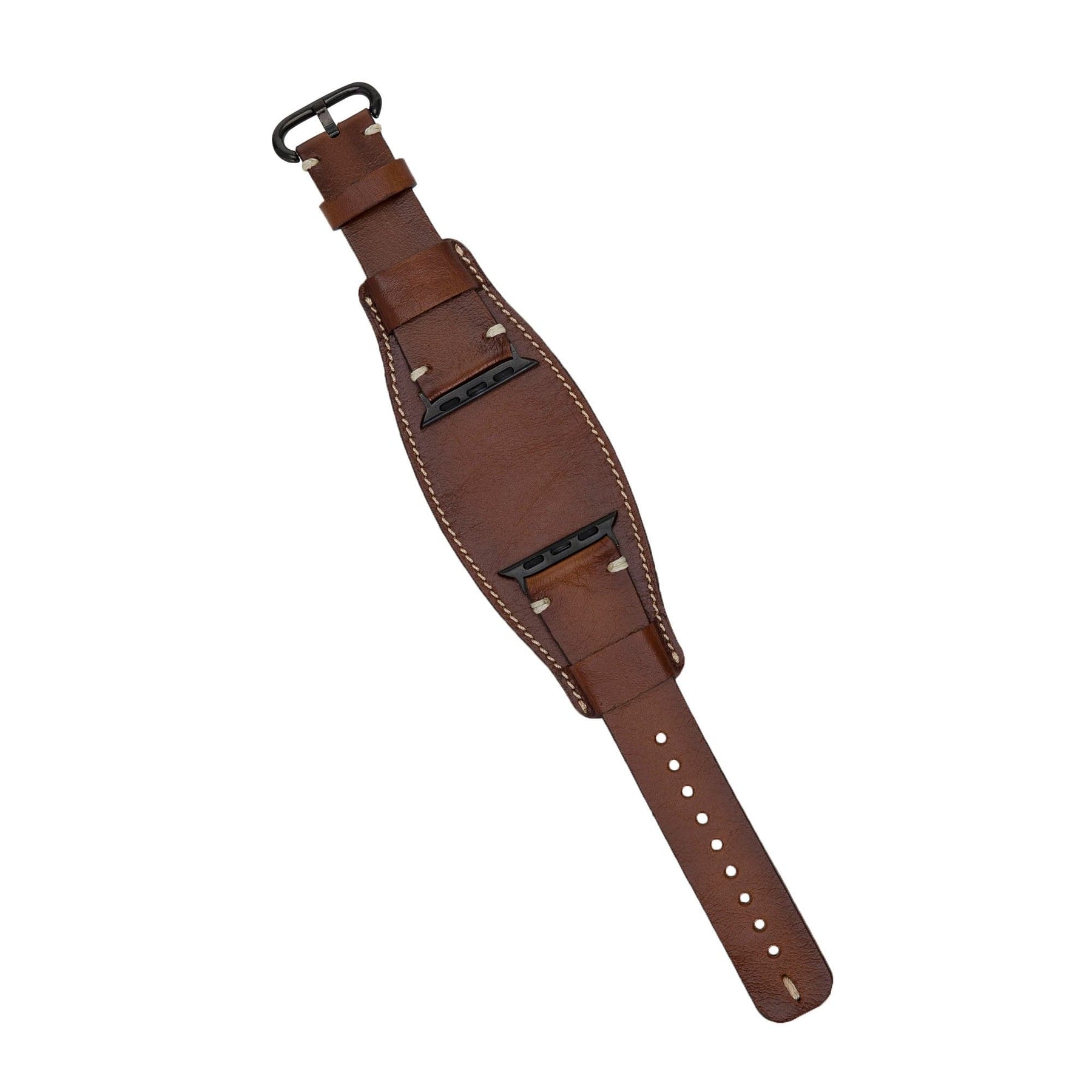 Pulsar-armband in manchetstijl van echt leer voor de Apple Watch