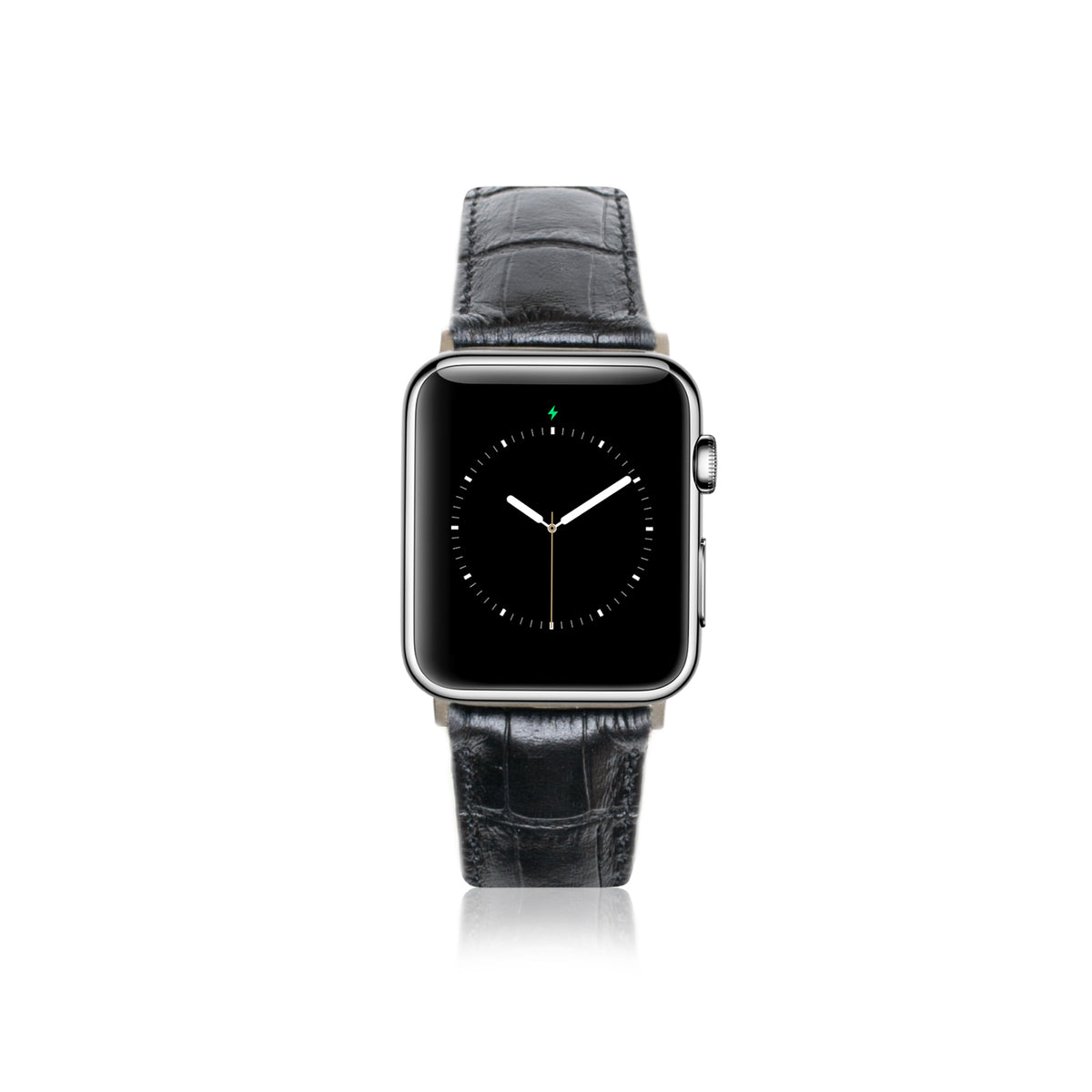 Leren Bandje Apple Watch - Croco Zwart - Oblac