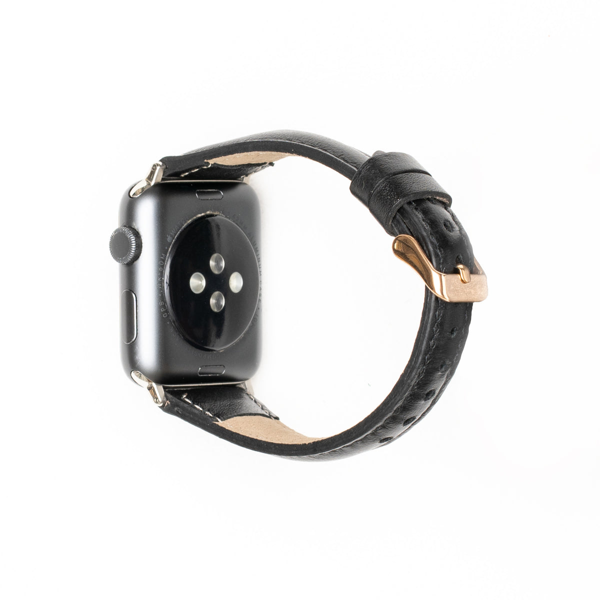 Leren Bandje Apple Watch S - Rustiek Zwart - Oblac