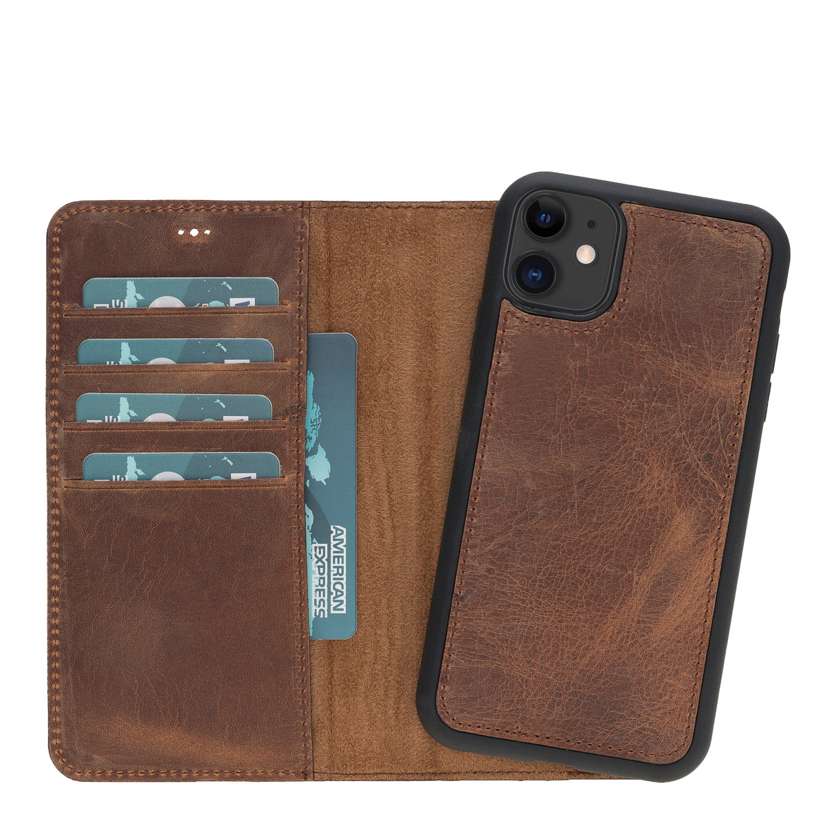 Magic Case Iphone 11 - Antiek Bruin - Oblac